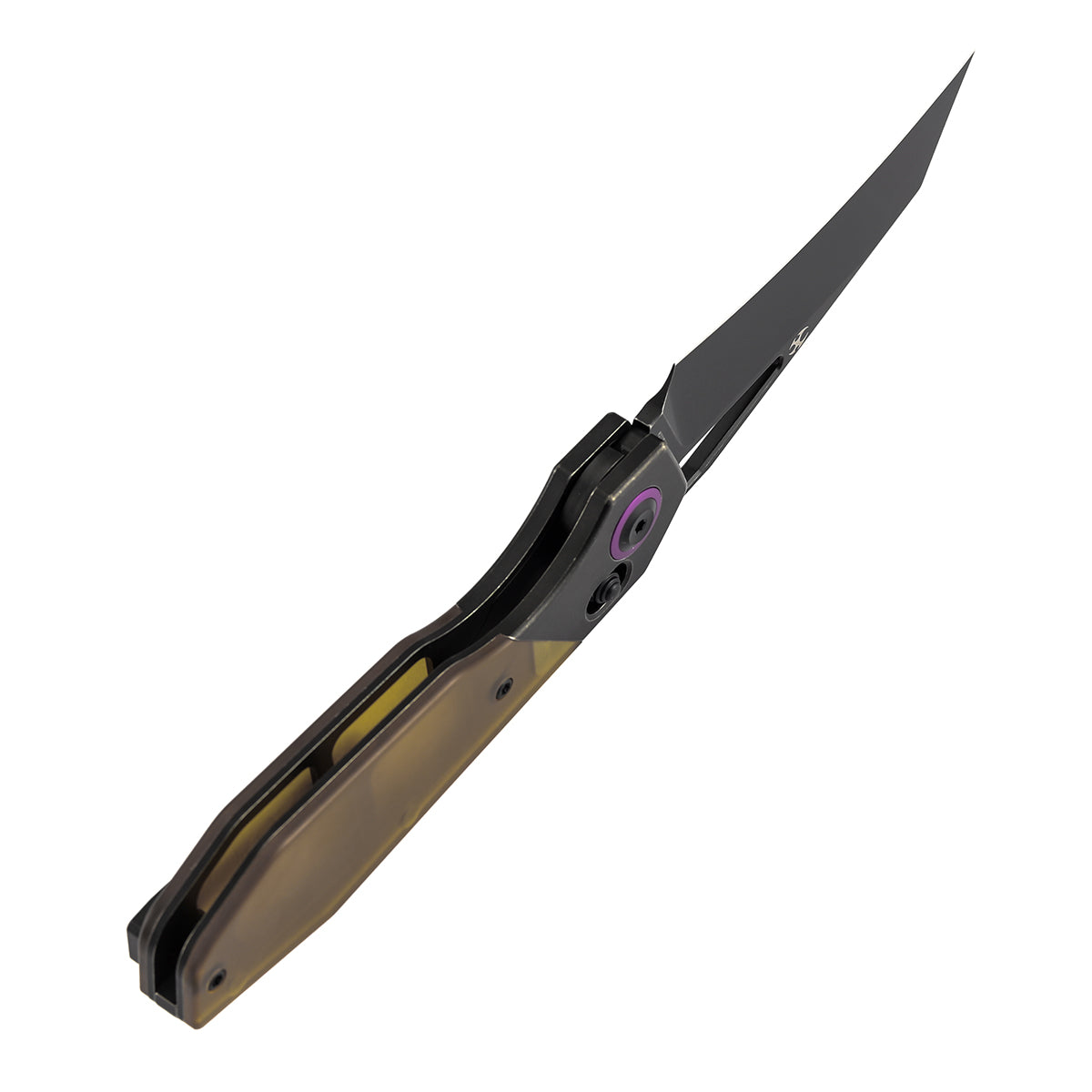 Kansept QTRO K1118VH1 blade detail – blackwash Elmax wharncliffe