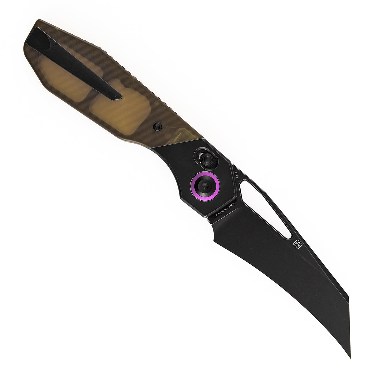 Kansept QTRO K1118VH1 open position showing Elmax wharncliffe blade