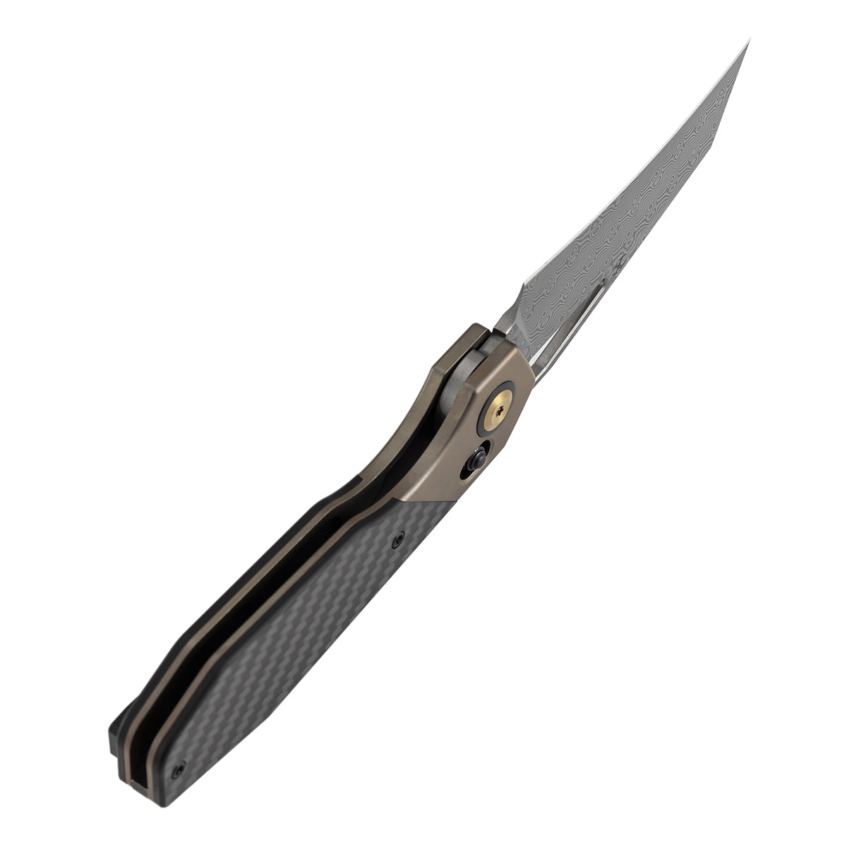 Kansept QTRO K1118VH2 blade detail – Damascus wharncliffe