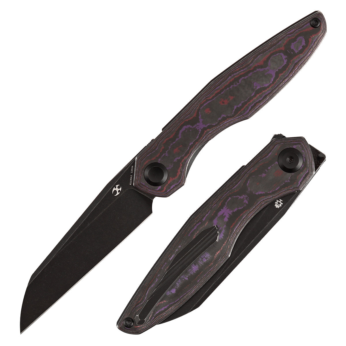 Kansept Halide K1136A3 front view – 3.2" blackwash CPM S35VN reverse tanto folding knife