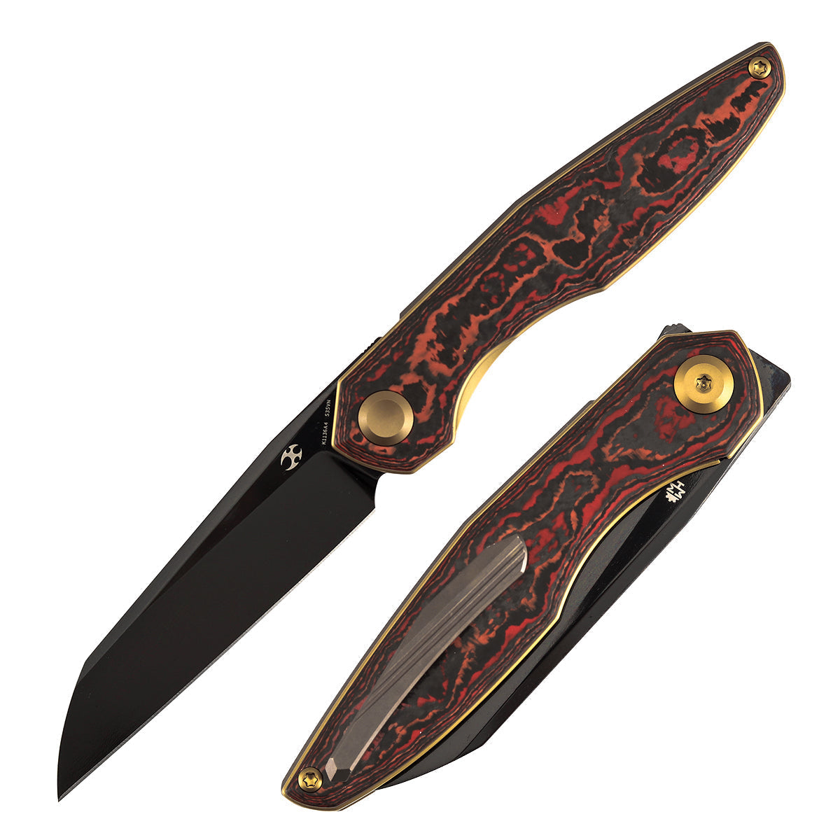 Kansept Halide K1136A4 front view – 3.2" DLC CPM S35VN reverse tanto folding knife