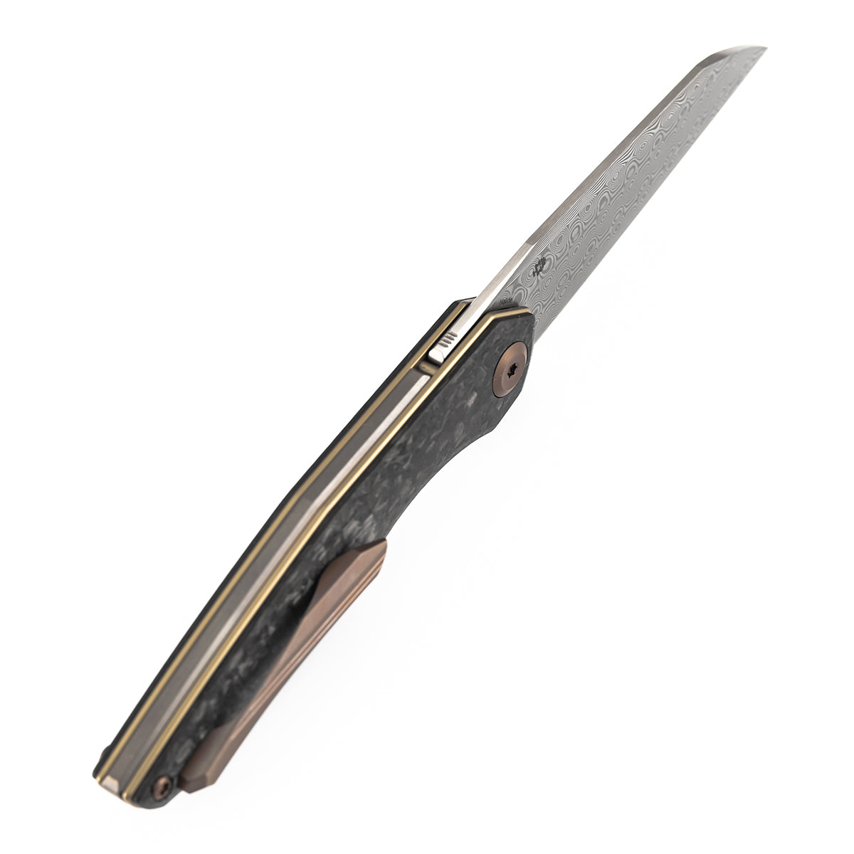Kansept Halide K1136A6 blade detail – Damascus reverse tanto