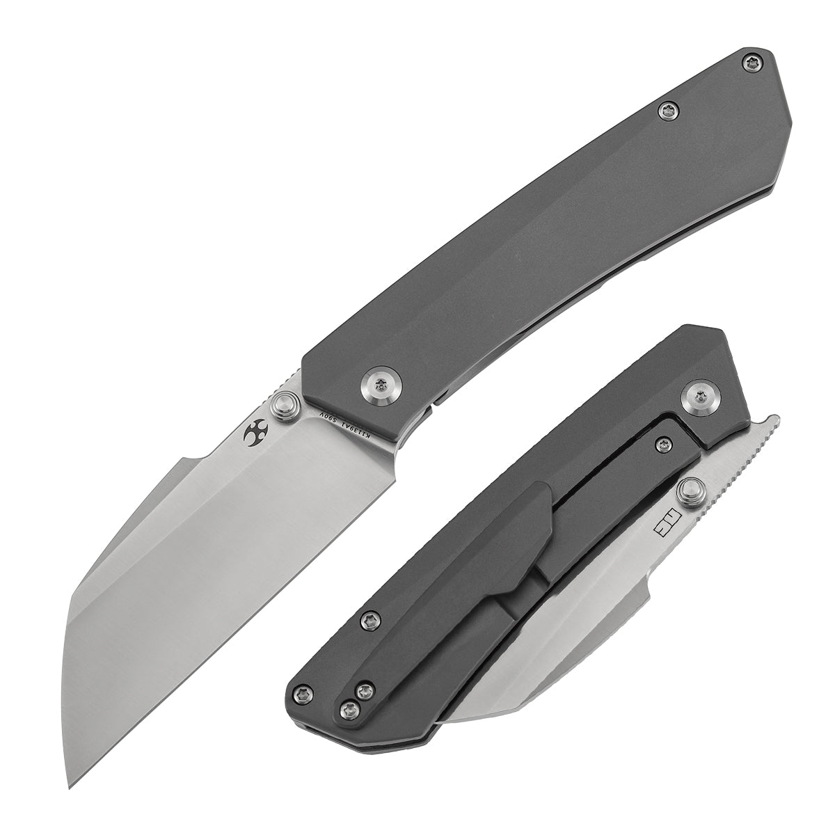 Kansept Contra K1139A1 front view – 3.25" Satin CPM S90V Sheepsfoot folding knife