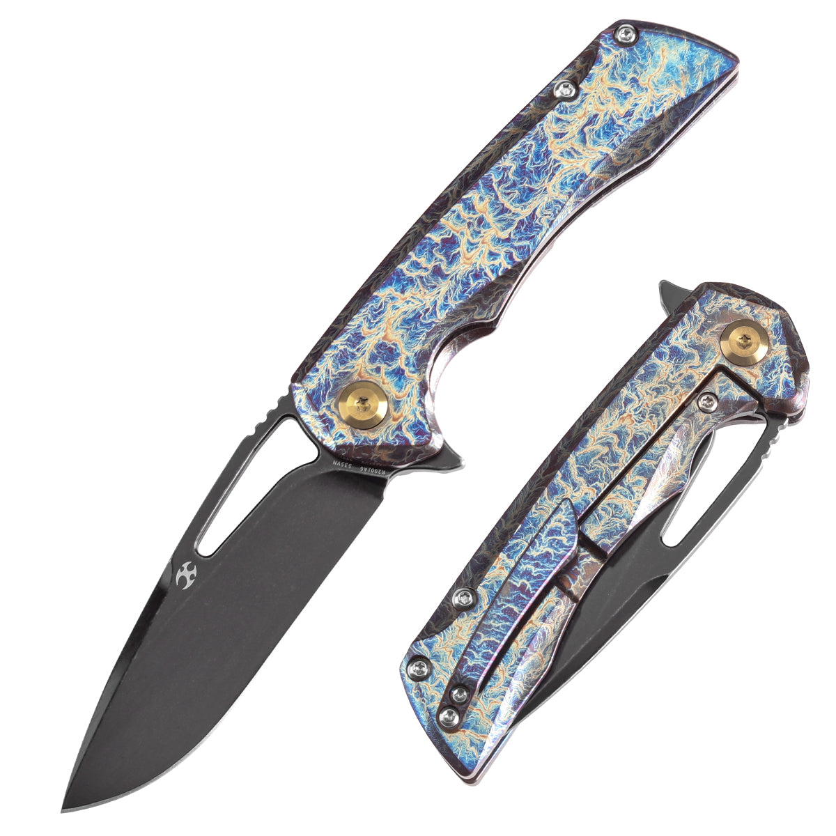 Kansept Mini Kryo K2001A6 front view – 2.9" blackwash CPM S35VN drop point folding knife