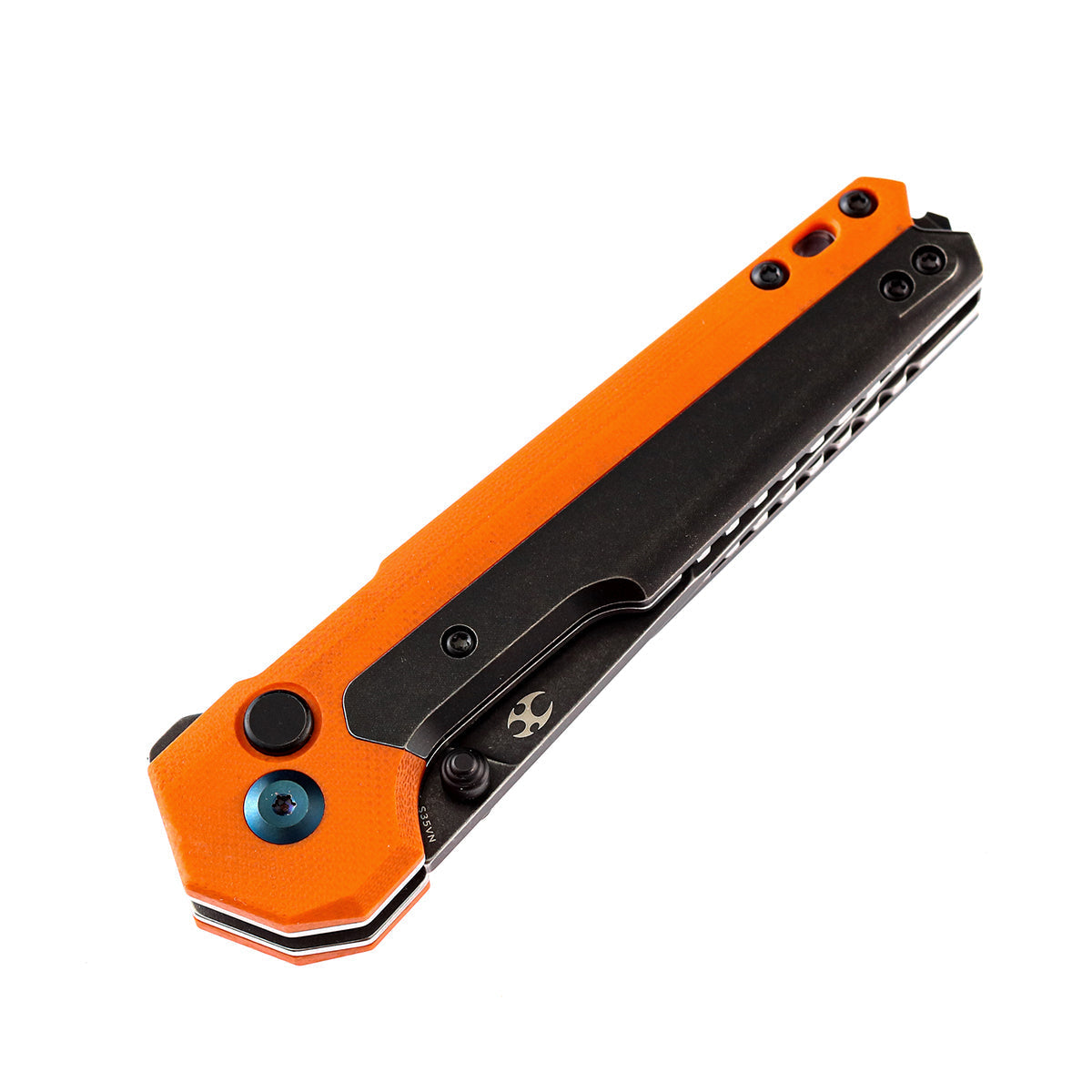 Kansept EDC Tac K2009A7 blade detail – black TiCn S35VN drop point