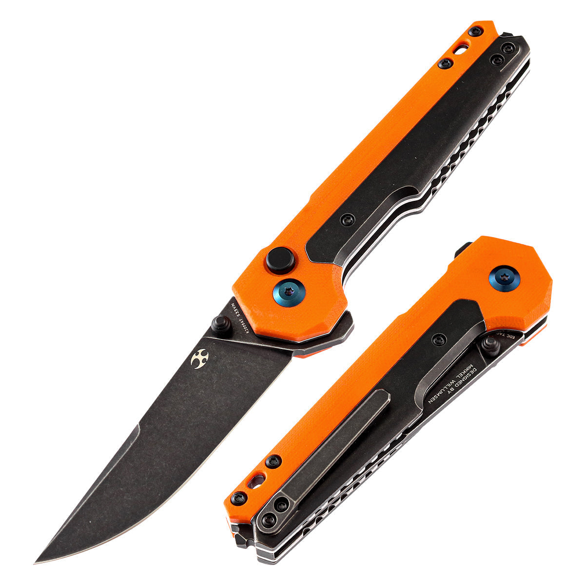 Kansept EDC Tac K2009A7 front view – 3.1" black TiCn S35VN drop point folding knife