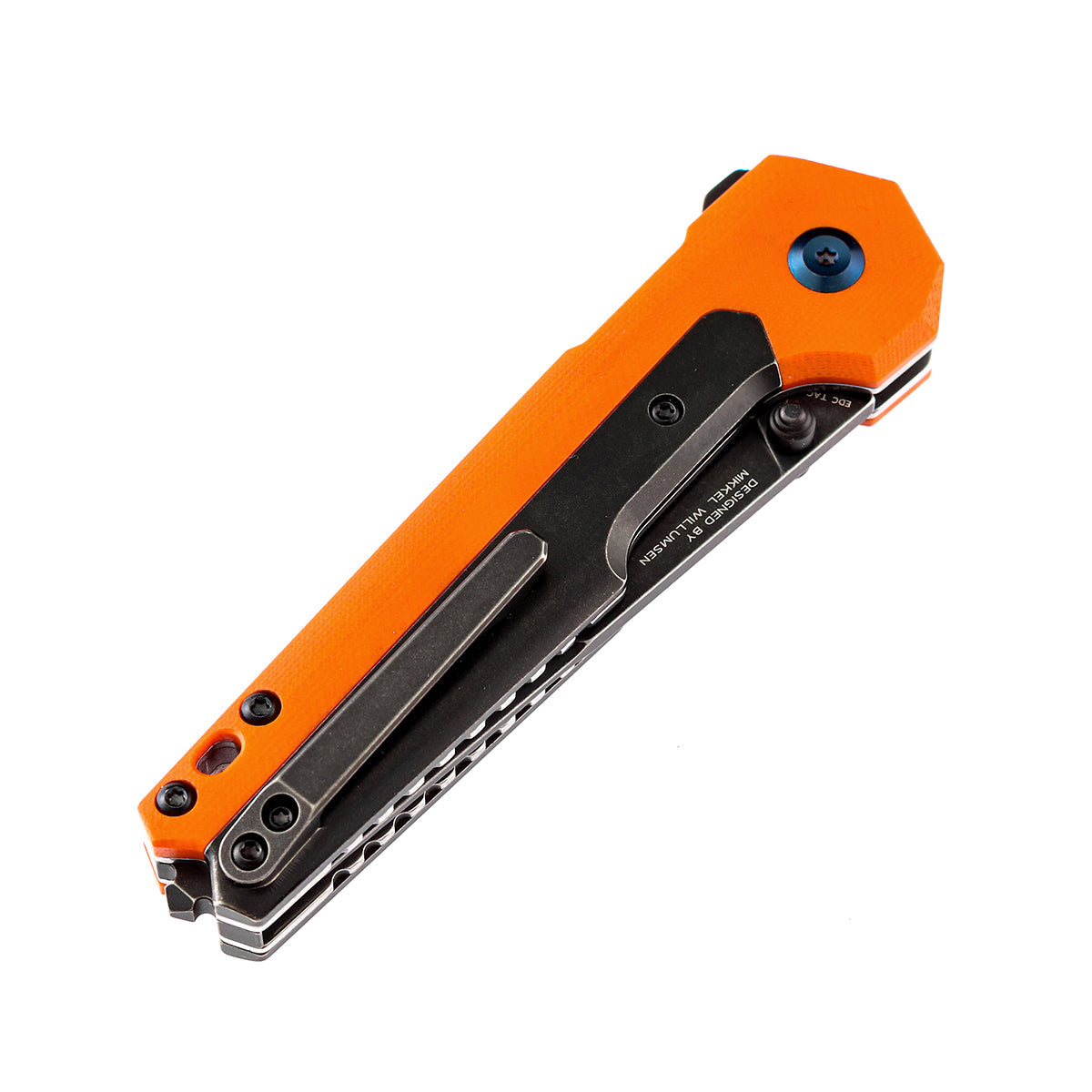 Kansept EDC Tac K2009A7 orange G10 and titanium handle scales