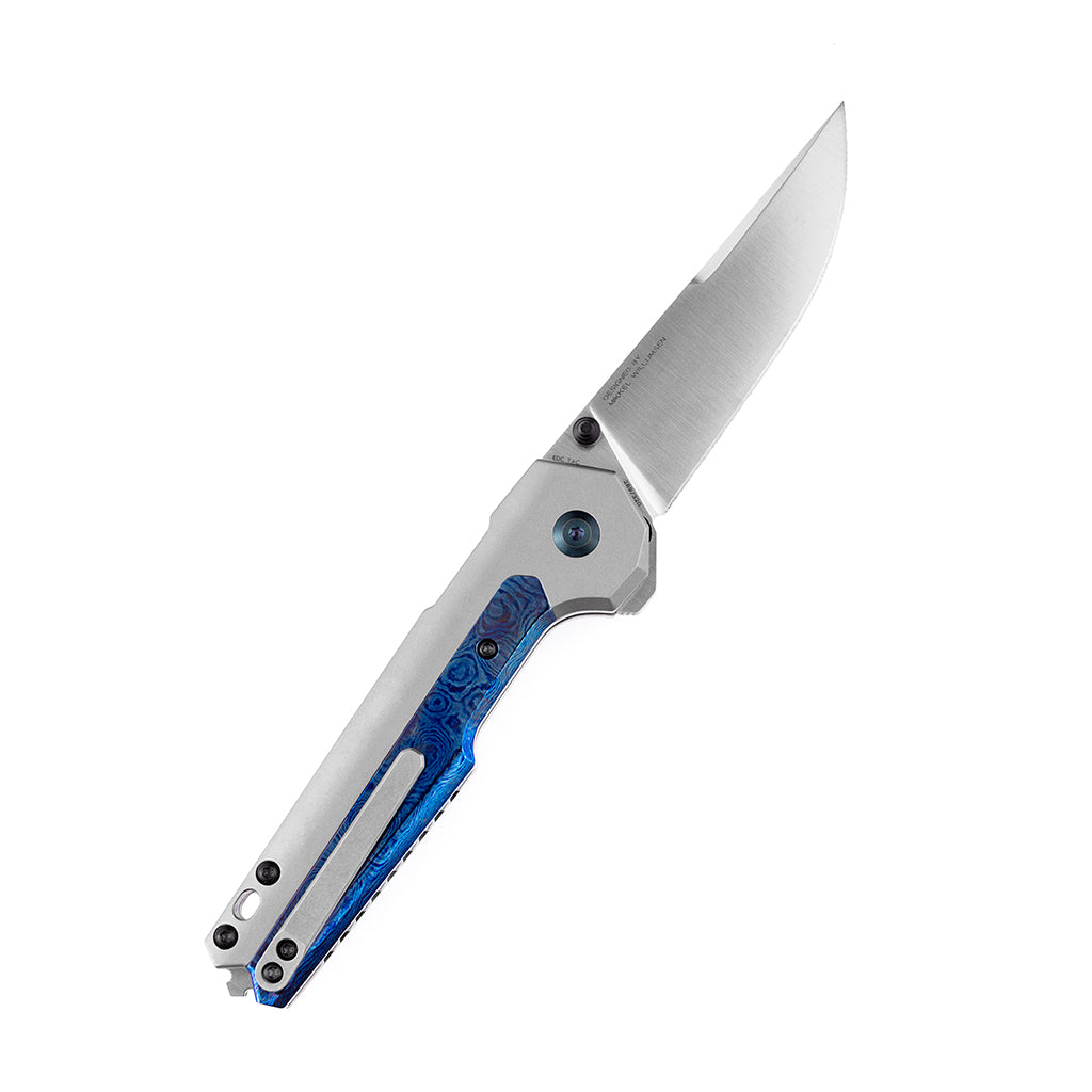 Kansept EDC Tac K2009A8 open position showing satin S35VN drop point blade