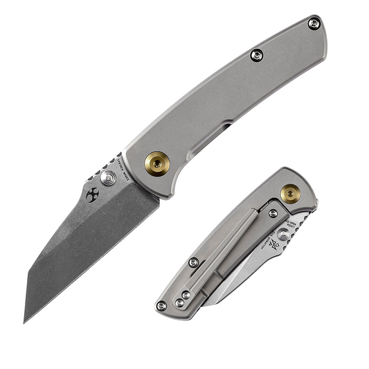 Kansept Little Main Street K2015A1 front view – 2.26" stonewashed CPM-S35VN reverse tanto folding knife