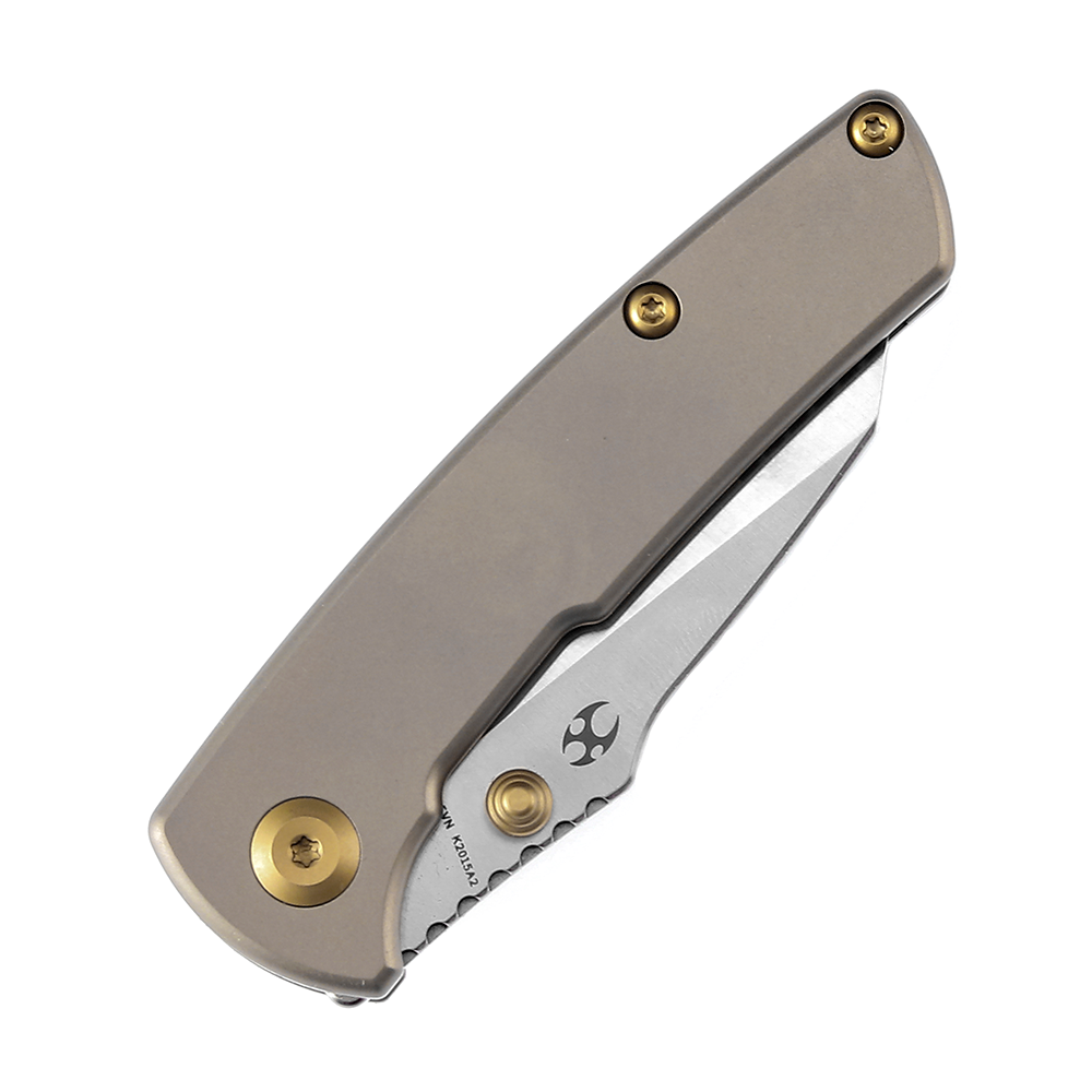 Kansept Little Main Street K2015A2 blade detail – stonewashed CPM-S35VN reverse tanto