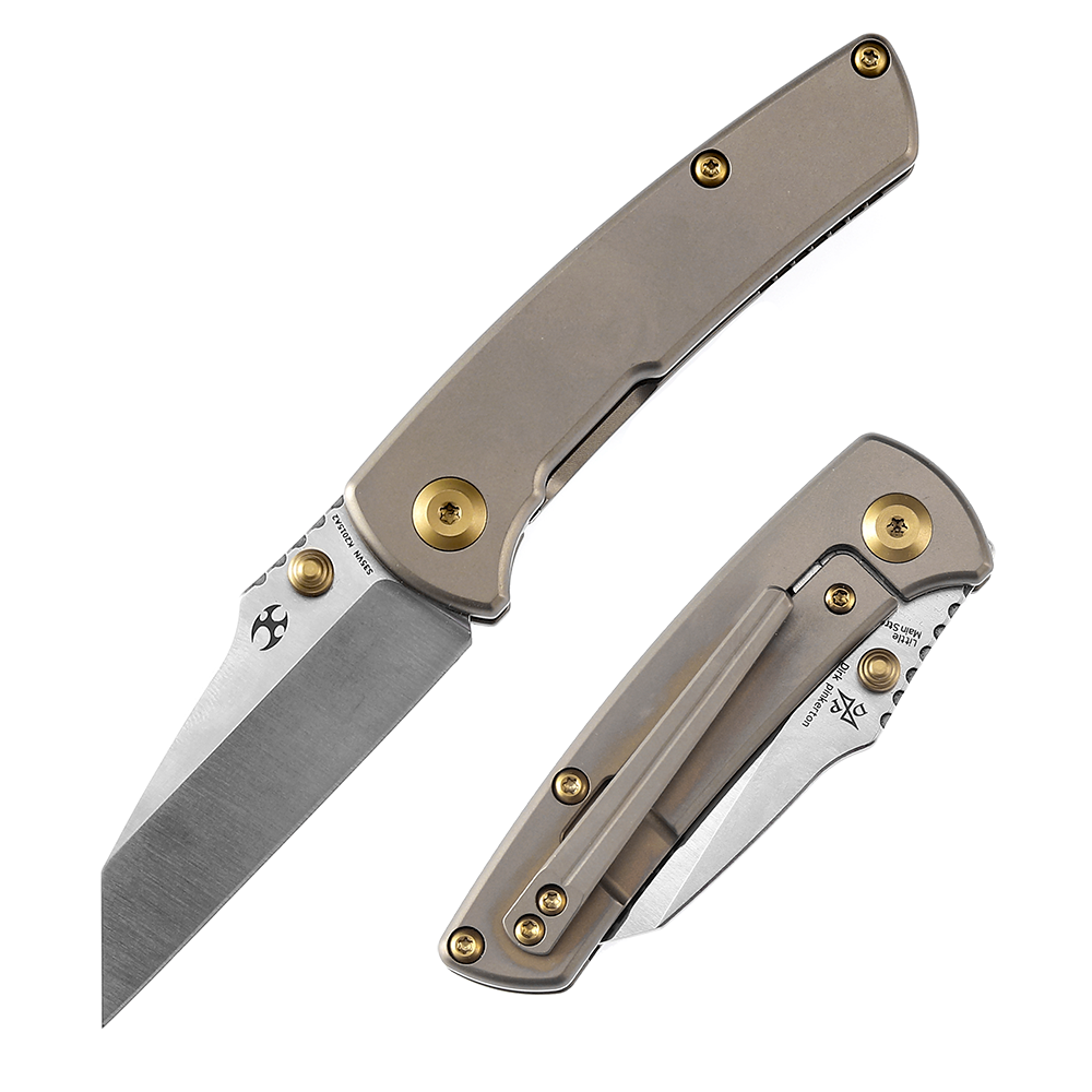 Kansept Little Main Street K2015A2 front view – 2.26" stonewashed CPM-S35VN reverse tanto folding knife