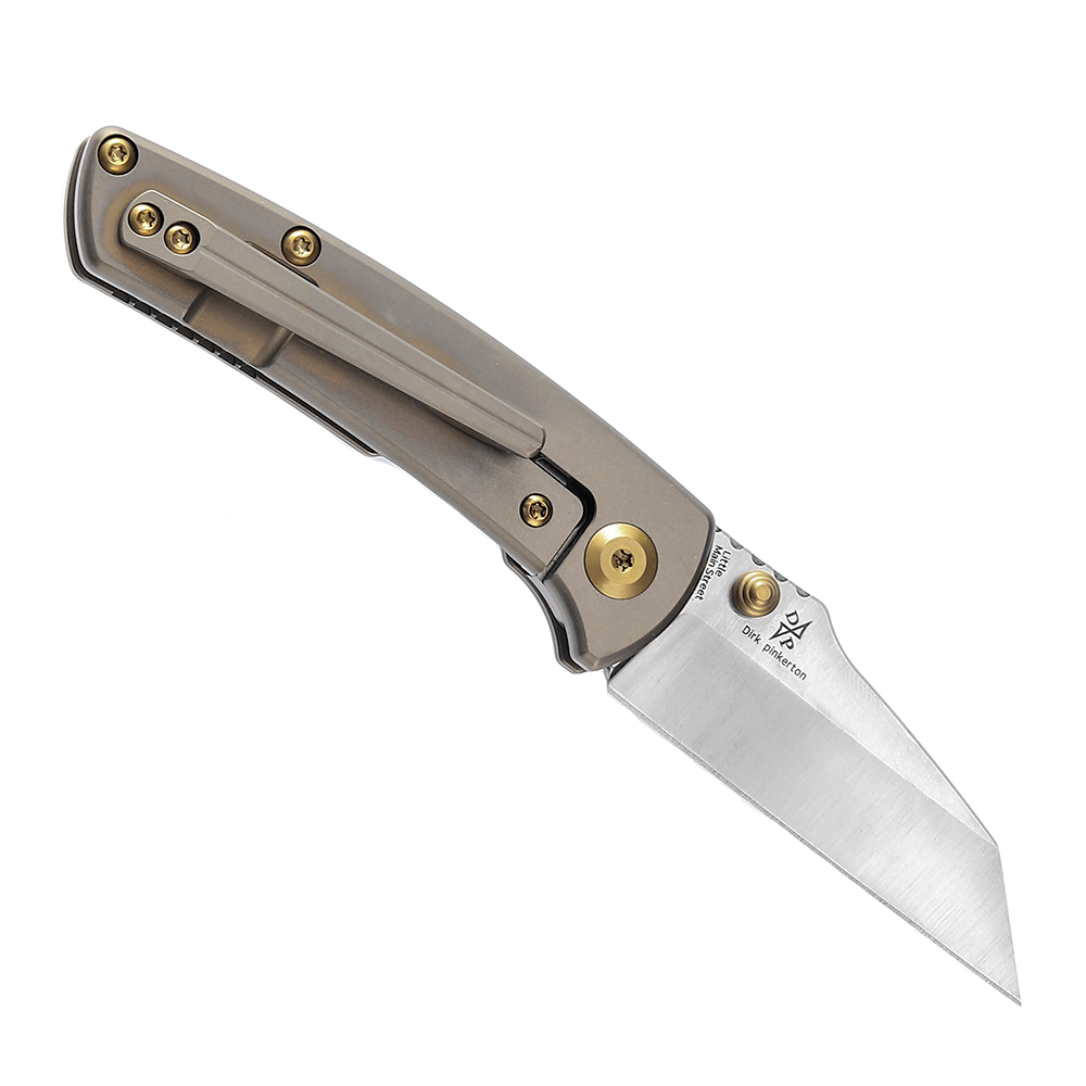 Kansept Little Main Street K2015A2 open position showing CPM-S35VN reverse tanto blade