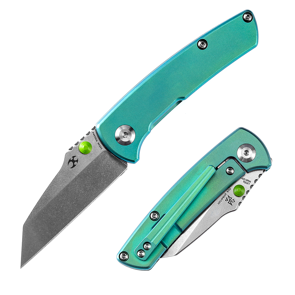 Kansept Little Main Street K2015A4 front view – 2.26" stonewashed CPM-S35VN reverse tanto folding knife