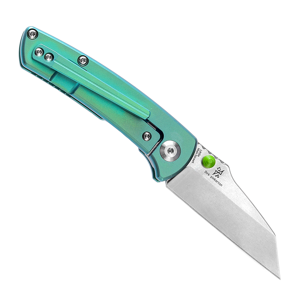 Kansept Little Main Street K2015A4 open position showing CPM-S35VN reverse tanto blade