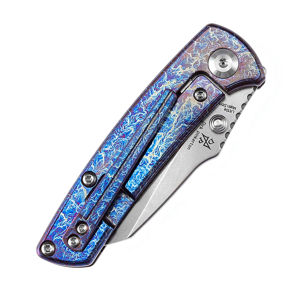 Kansept Little Main Street K2015A5 lightning strike anodized titanium handle scales