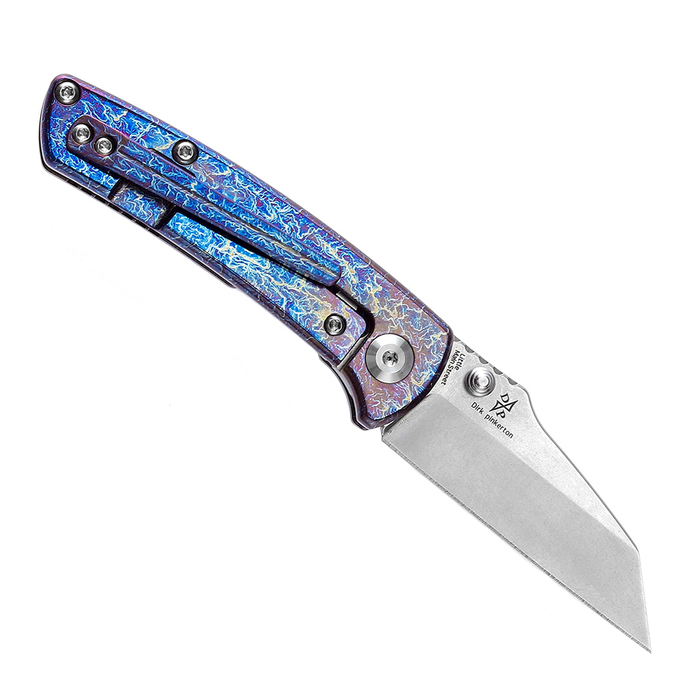 Kansept Little Main Street K2015A5 open position showing CPM-S35VN reverse tanto blade