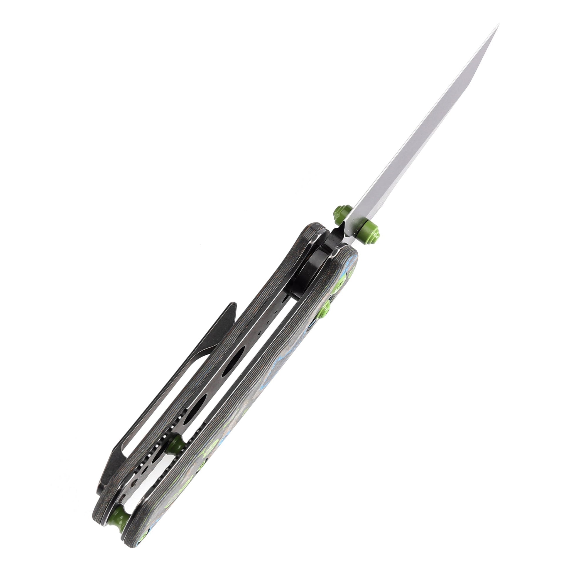 Kansept Little Main Street K2015V4 Green Gray camo carbon fiber handle scales