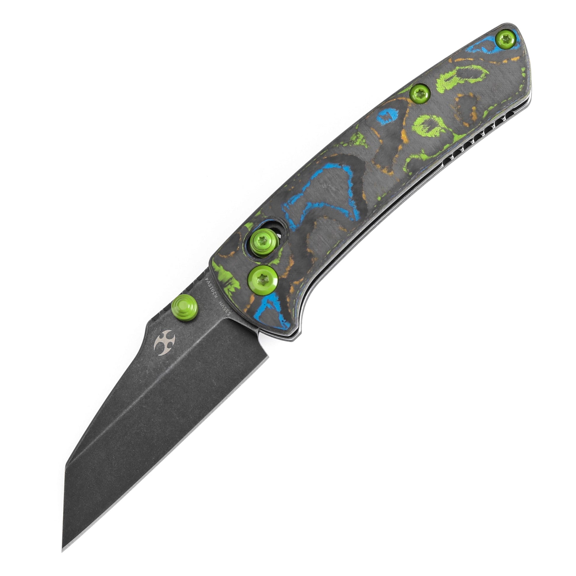 Kansept Little Main Street K2015V4 open position showing CPM S35VN drop point blade