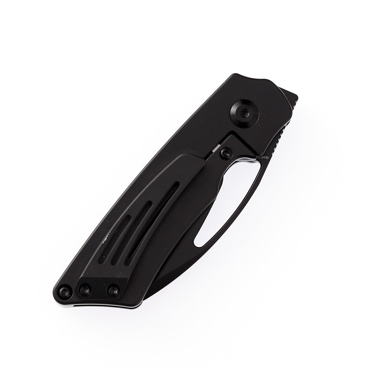Kansept Goblin K2016A2 black anodized titanium handle scales