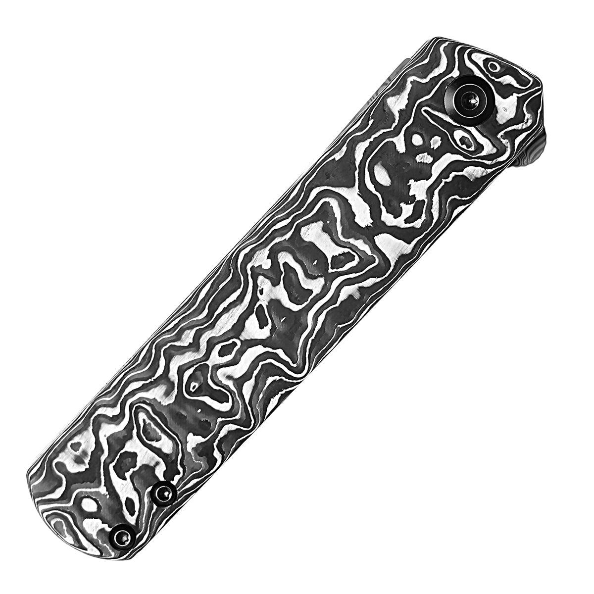 Kansept Foosa K2020T1 blade detail – Damascus tanto