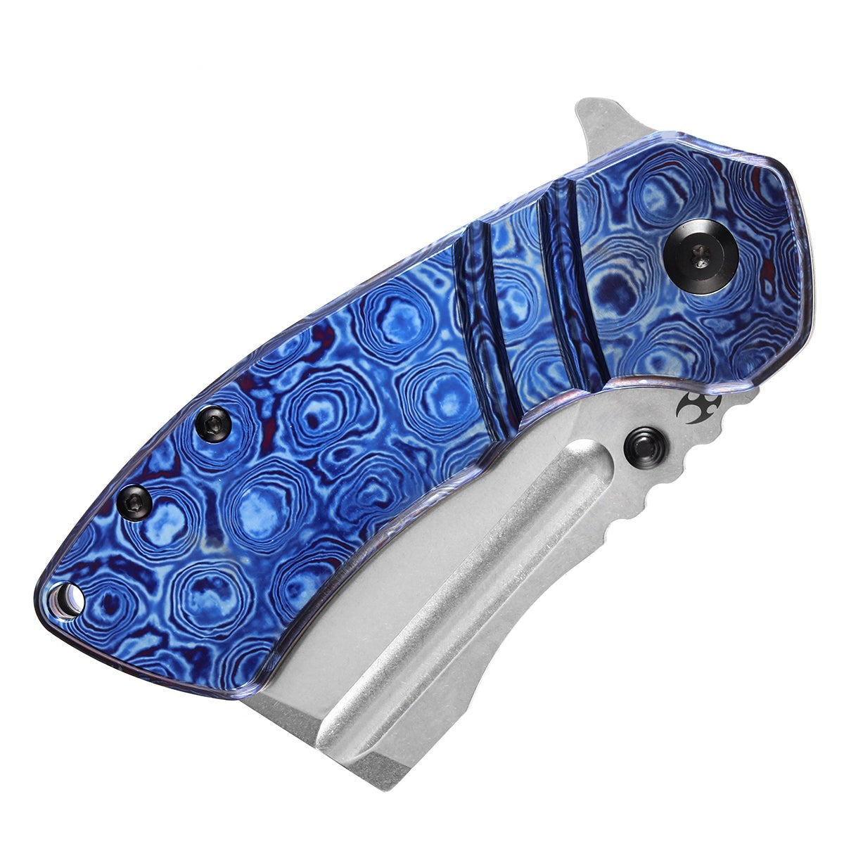 Kansept M+ Korvid K2030C1U blue Timascus handle scales