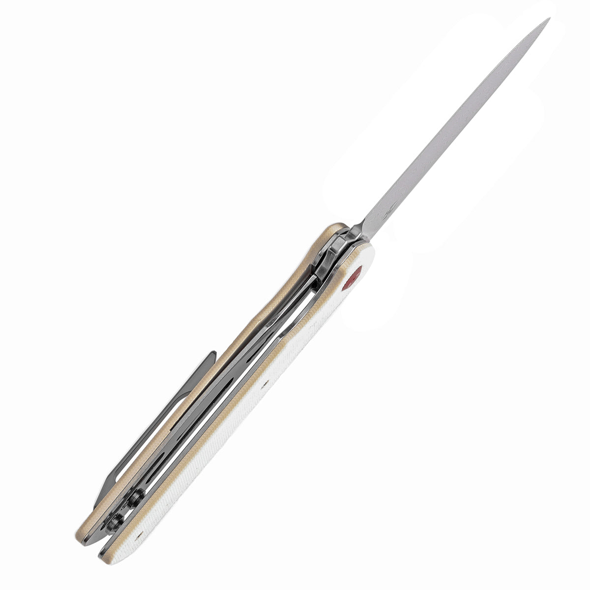 Kansept Anomaly K2038A5 blade detail – Damascus drop point