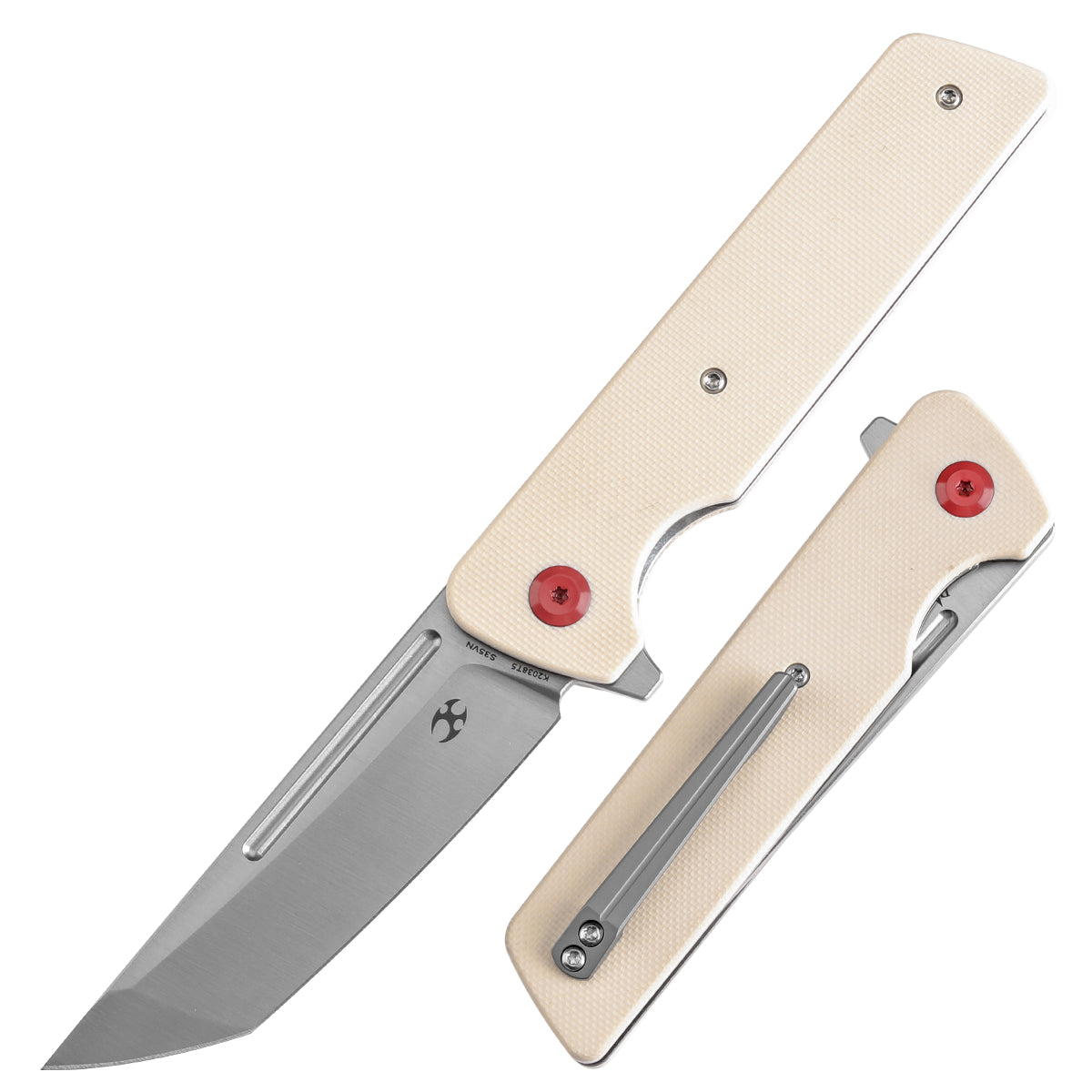 Kansept Anomaly K2038T5 front view – 3.14" satin CPM S35VN tanto folding knife