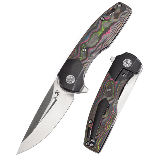 Kansept Cassowary K2065B1 front view – 2.9" satin CPM S35VN clip point folding knife