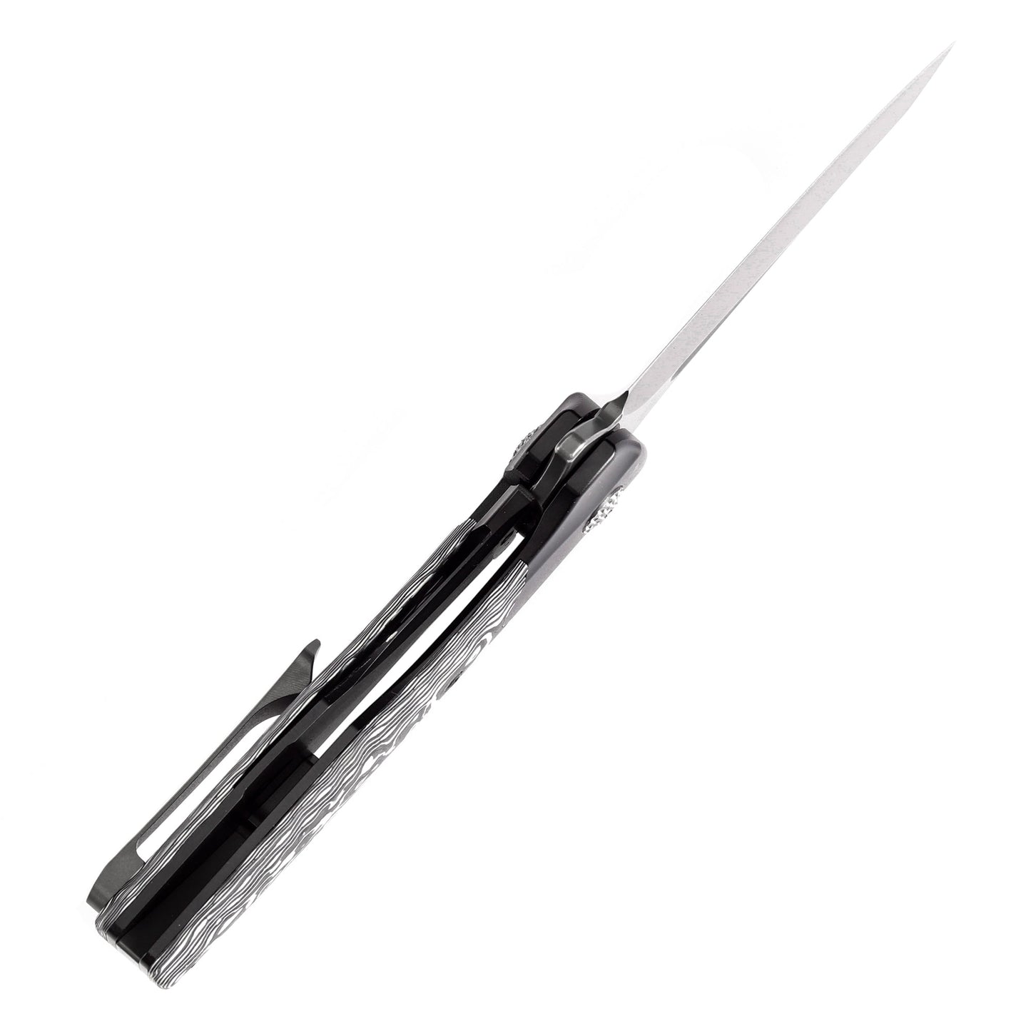 Kansept Cassowary K2065B2 blade detail – grey TiCn CPM S35VN clip point
