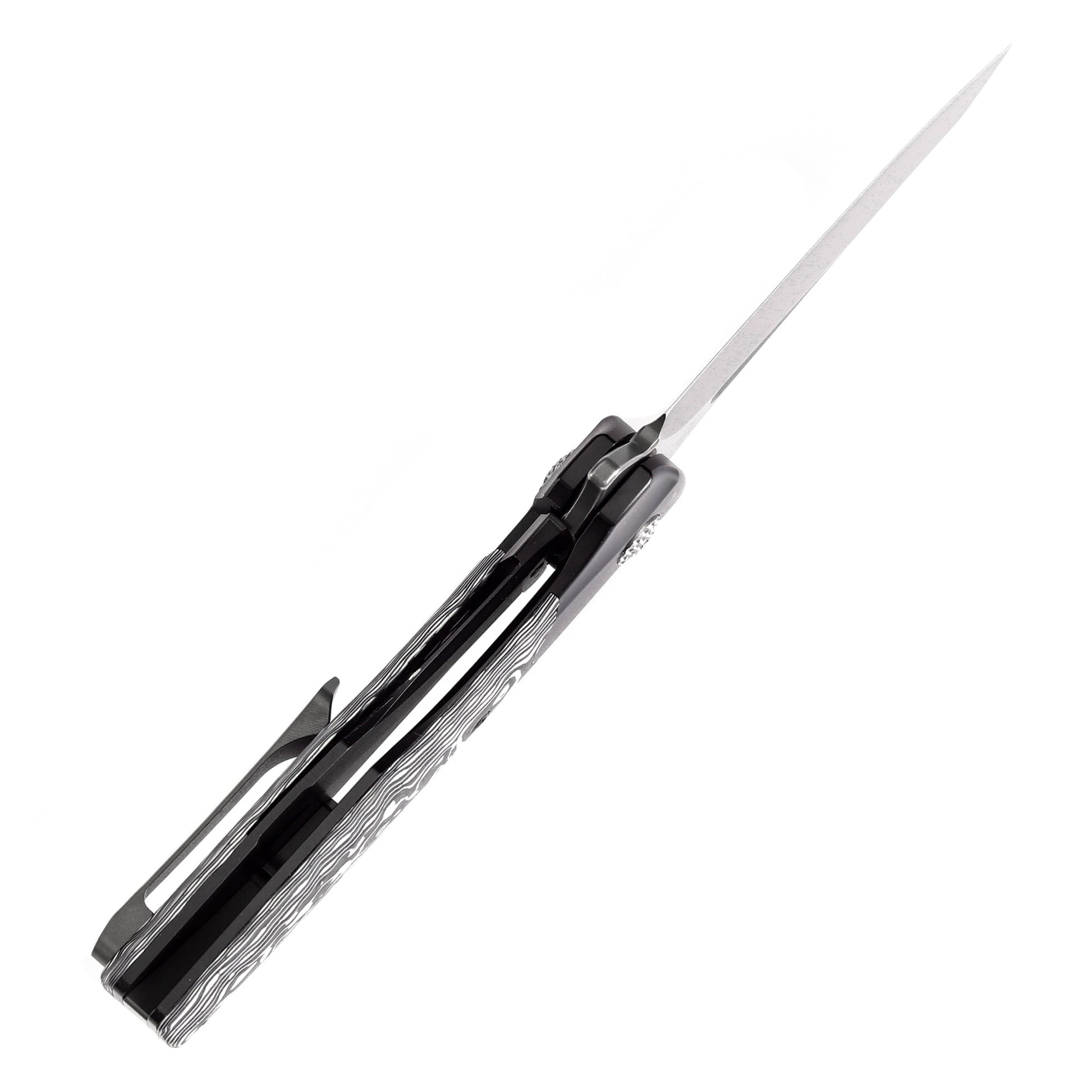 Kansept Cassowary K2065B2 blade detail – grey TiCn CPM S35VN clip point