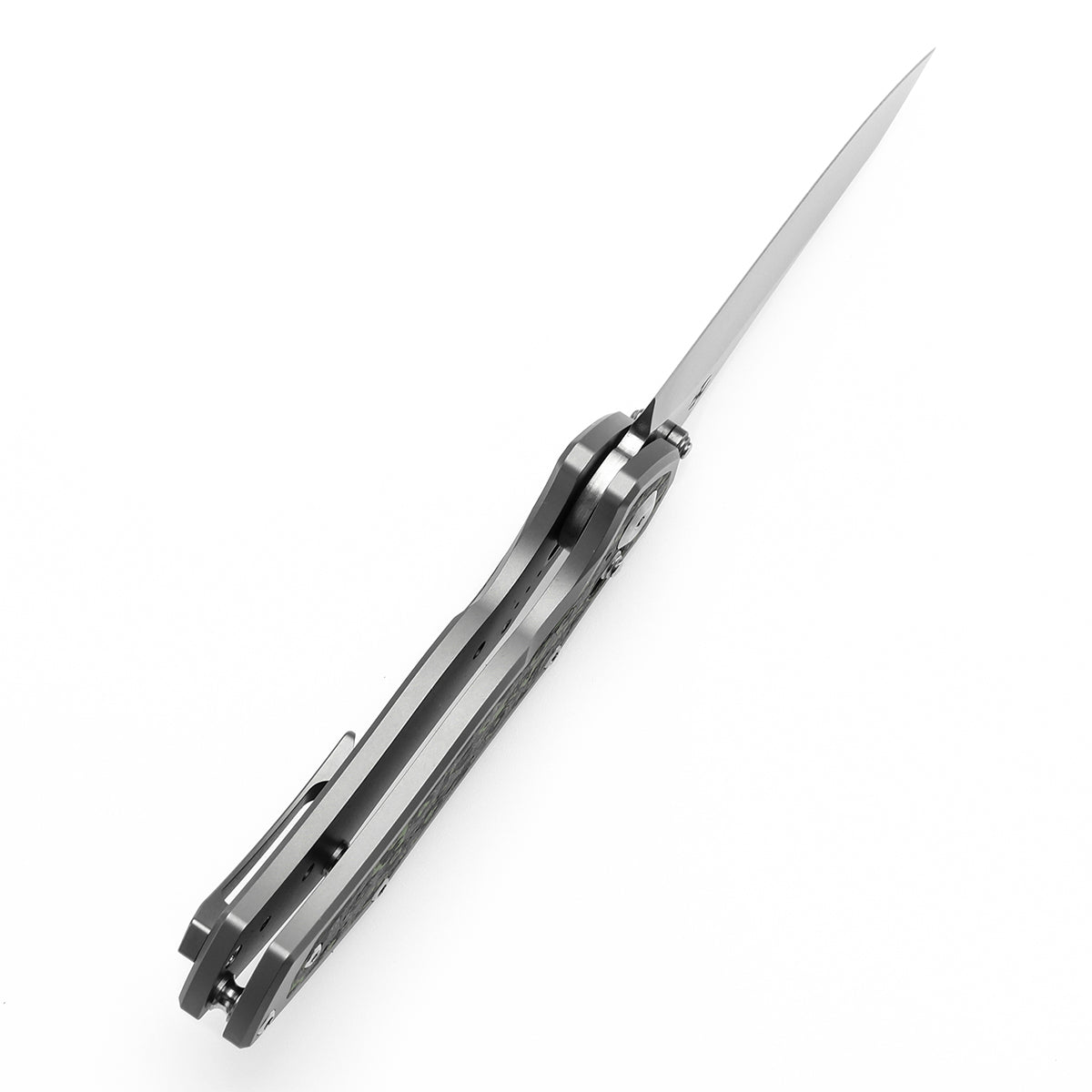 Kansept Apollo K2107V1 blade detail – stonewashed CPM S35VN drop point