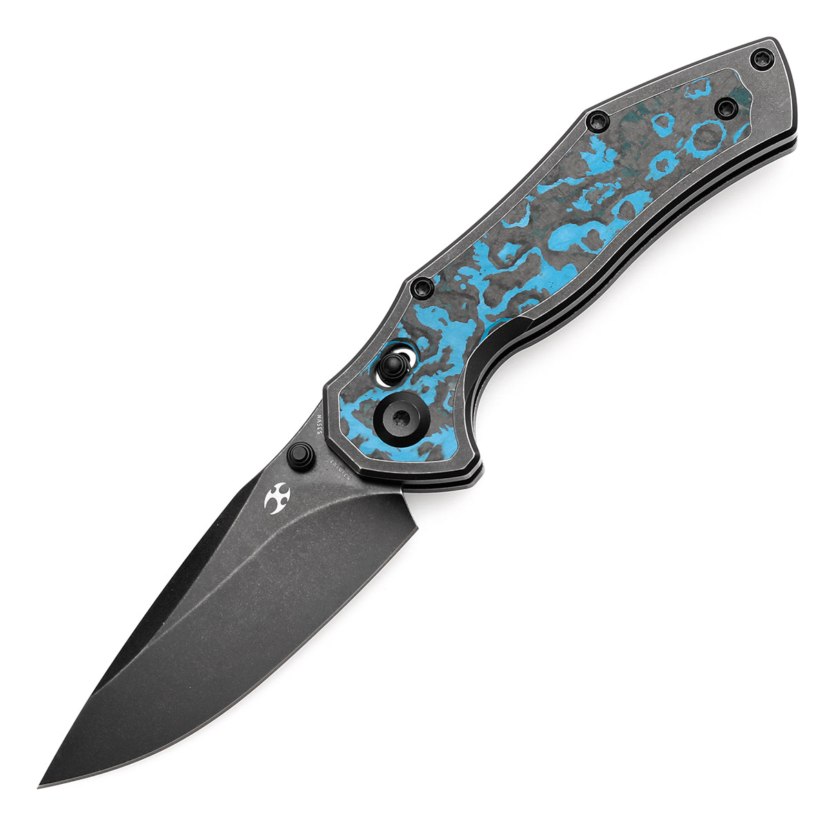 Kansept Apollo K2107V2 open position showing CPM S35VN drop point blade