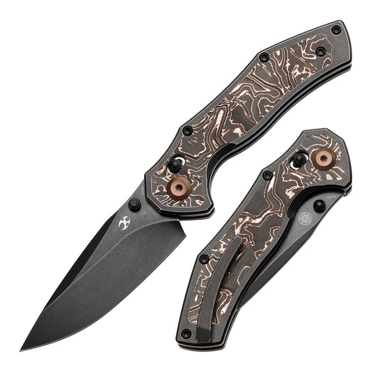 Kansept Apollo K2107V3 front view – 3.11" blackwash CPM S35VN drop point folding knife