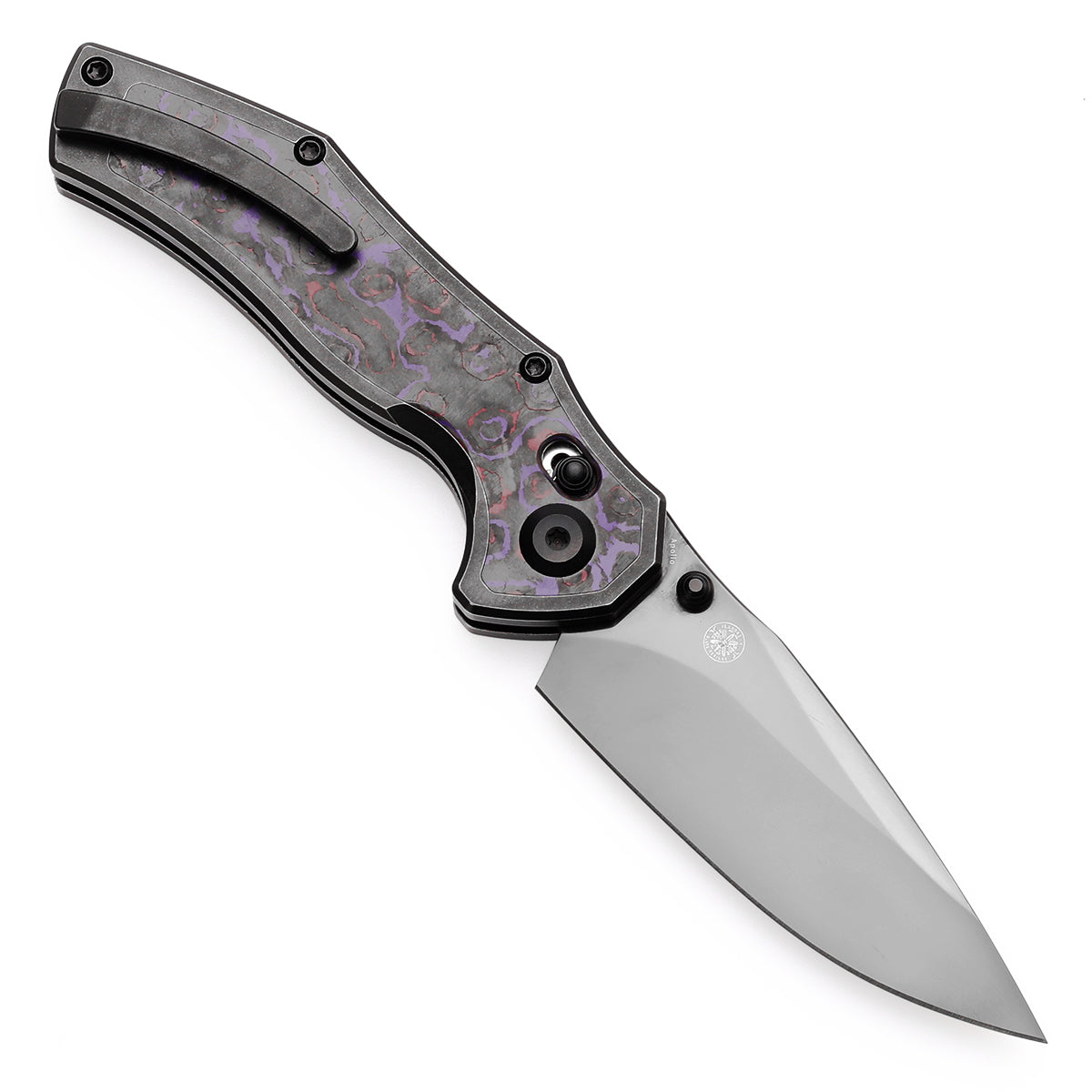 Kansept Apollo K2107V4 open position showing CPM S35VN drop point blade
