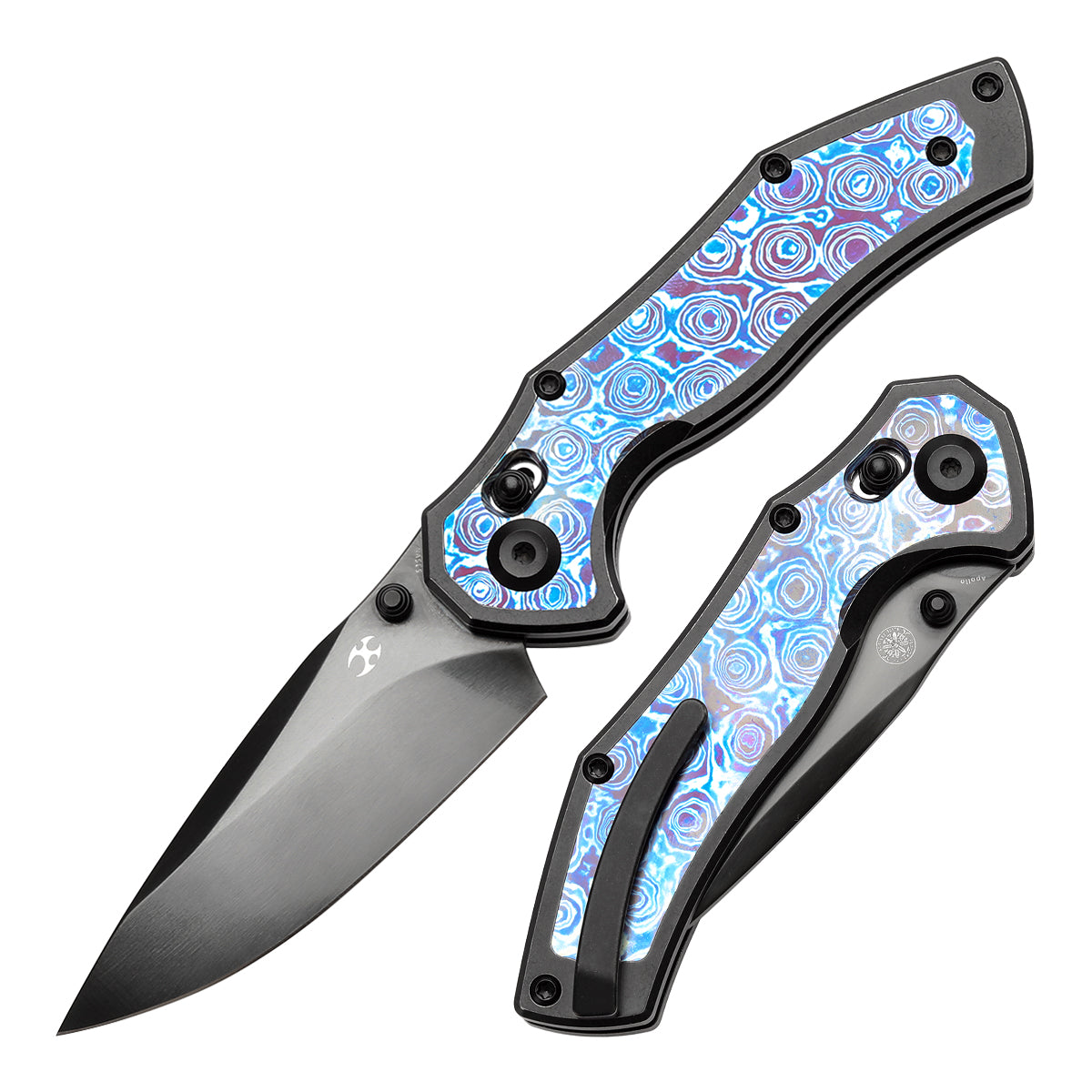 Kansept Apollo K2107V5 front view – 3.11" Mirror DLC CPM S35VN drop point folding knife