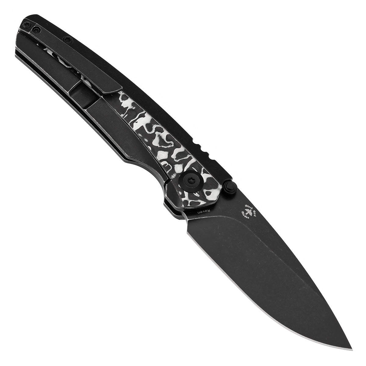 Kansept Raven K2109A1 open position showing CPM 20CV drop point blade