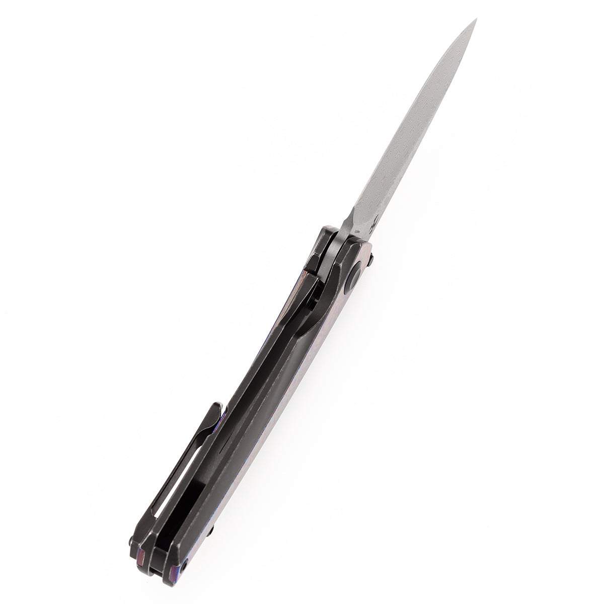 Kansept Raven K2109A4 blade detail – Damascus drop point