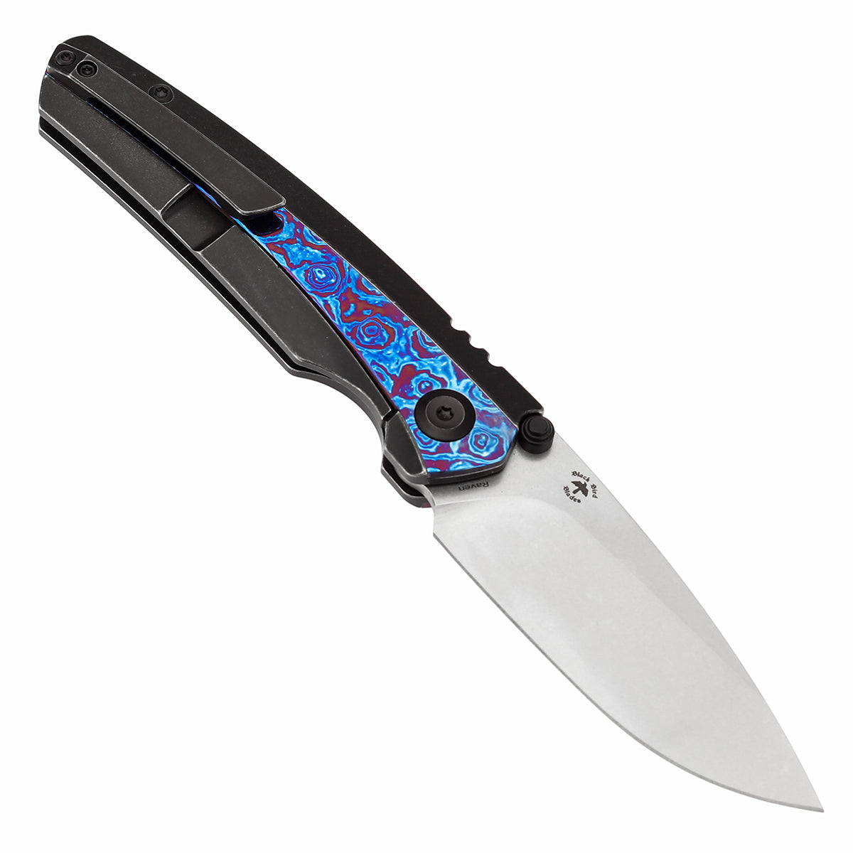 Kansept Raven K2109A5 open position showing CPM 20CV drop point blade