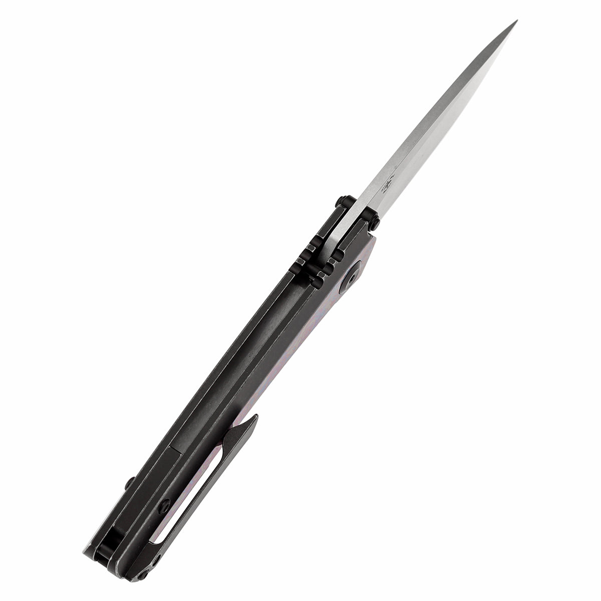 Kansept Raven K2109A5 blackwash titanium and Timascus handle scales