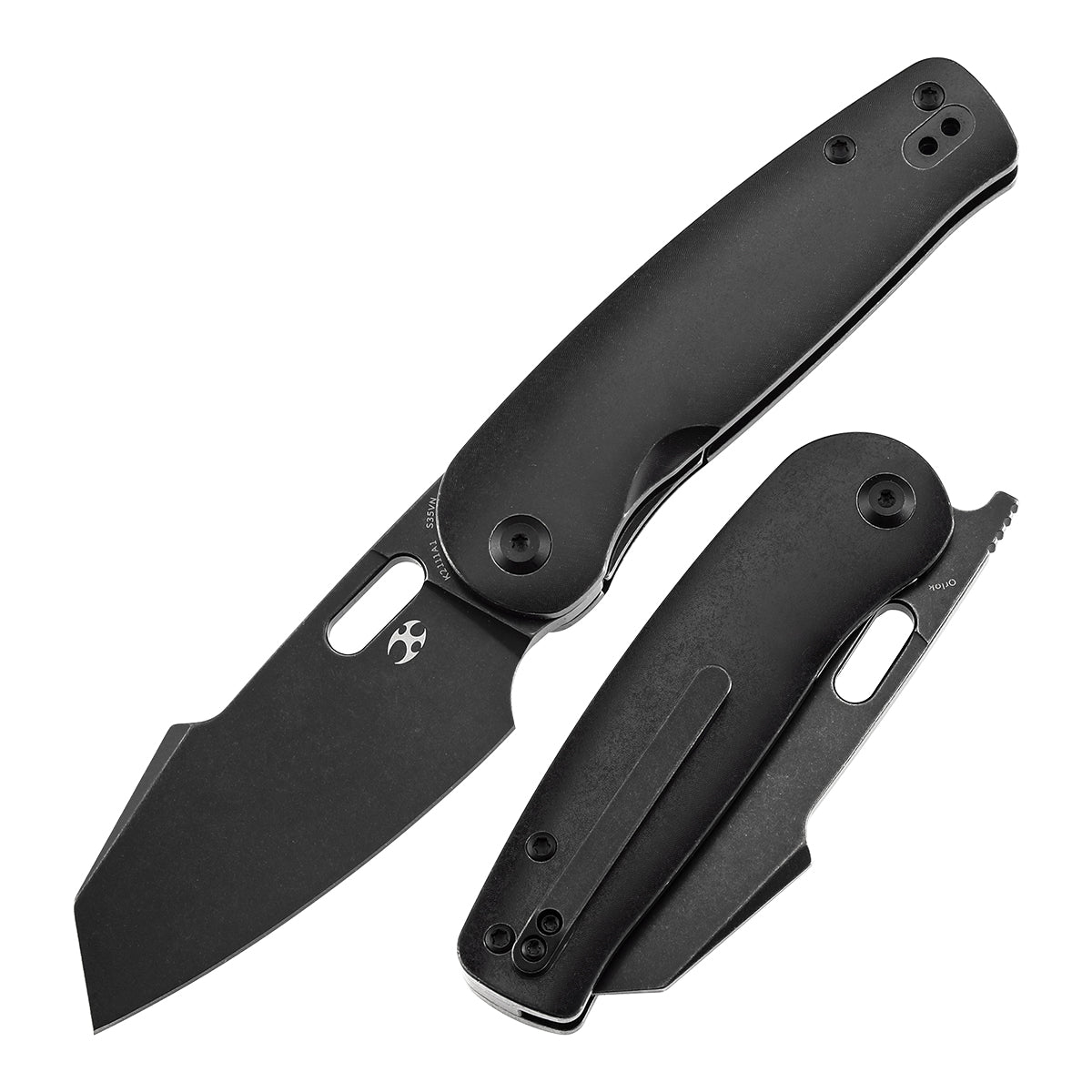 Kansept Knives Orlok K2111A1 front view – 3.03" Blackwash CPM S35VN folding knife