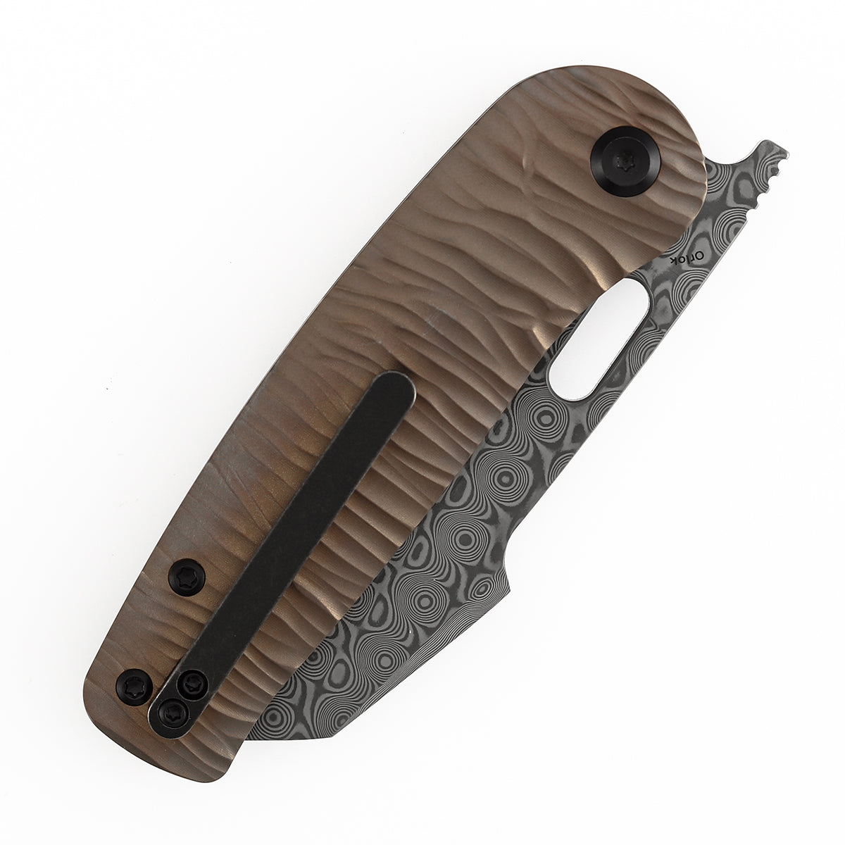 Kansept Orlok K2111A7 bronze anodized titanium micro rock texture handle scales