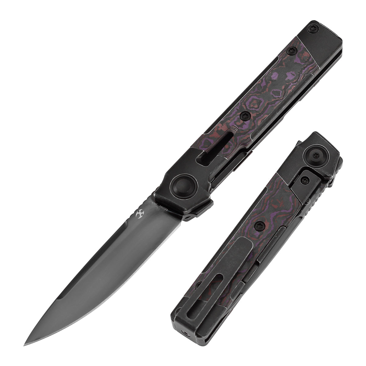 Kansept Kitpu K2123A1 front view – 2.9" Mirror DLC CPM 20CV drop point folding knife
