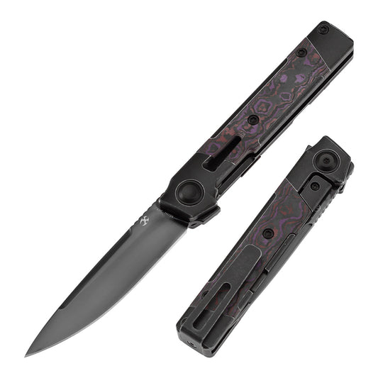 Kansept Kitpu K2123A1 front view – 2.9" Mirror DLC CPM 20CV drop point folding knife