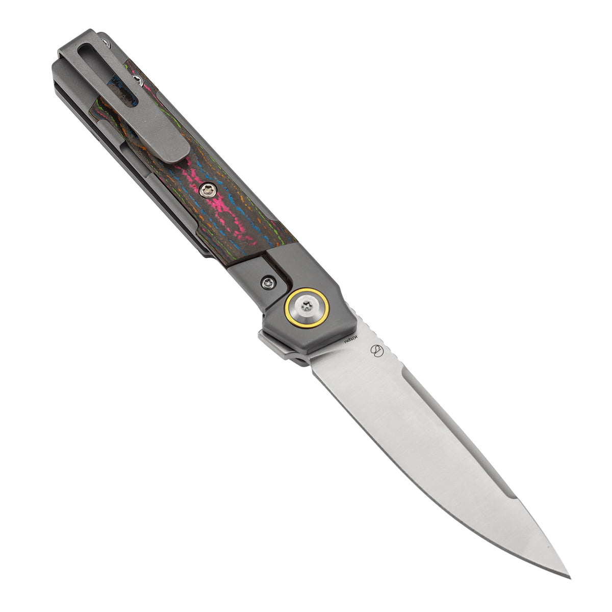 Kansept Kitpu K2123A3 open position showing CPM 20CV satin flipper blade