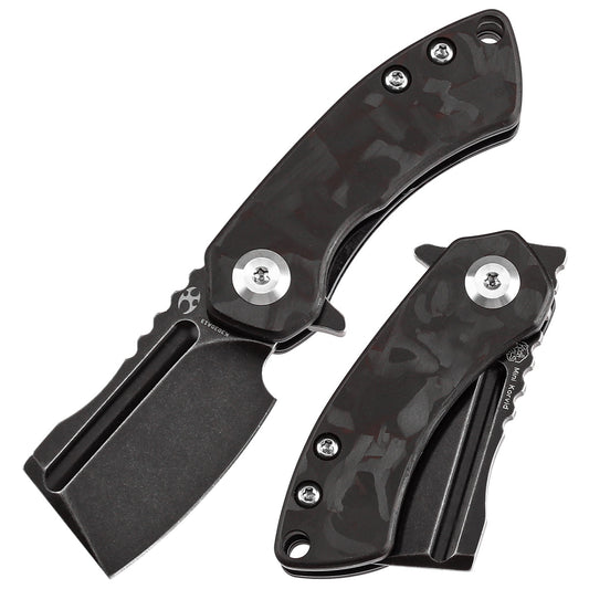 Kansept Mini Korvid K3030A13 front view - 1.45" blackwash CPM S35VN cleaver folding knife