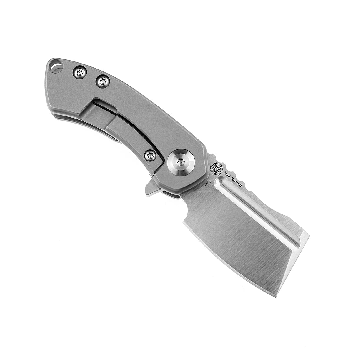 Kansept Mini Korvid K3030A2 open position showing CPM-S35VN cleaver blade