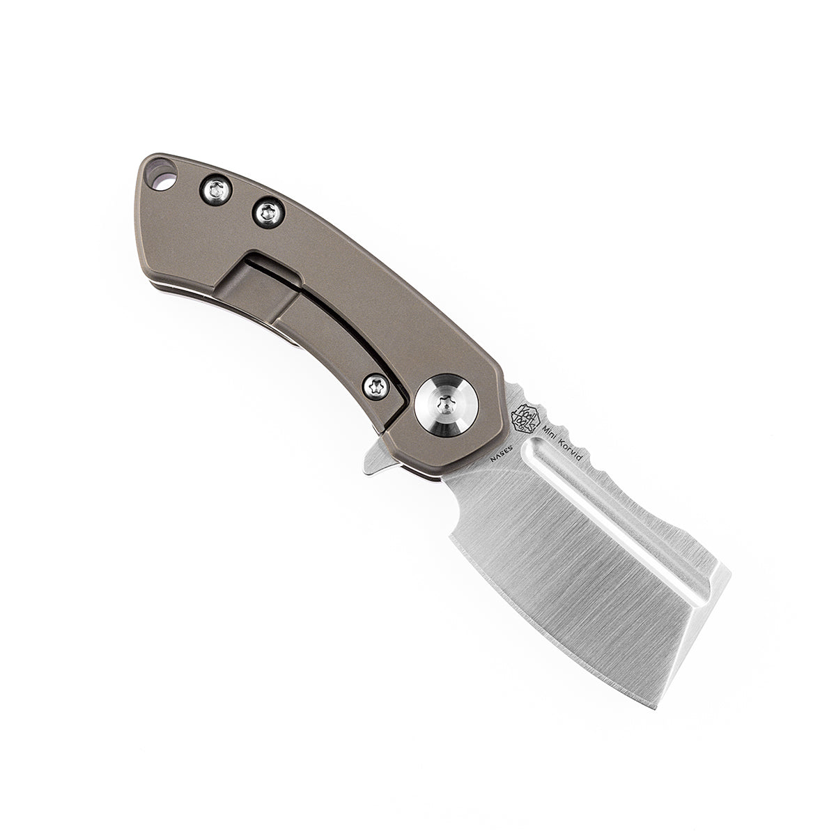 Kansept Mini Korvid K3030A3 open position showing CPM-S35VN cleaver blade