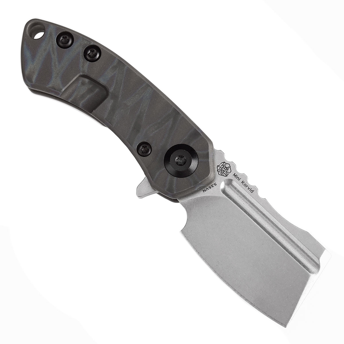 Kansept Mini Korvid K3030A9 blade detail - stonewashed CPM S35VN cleaver