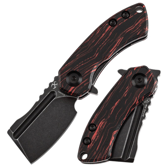 Kansept Mini Korvid K3030S1 front view – 1.45" blackwash CPM S35VN cleaver folding knife