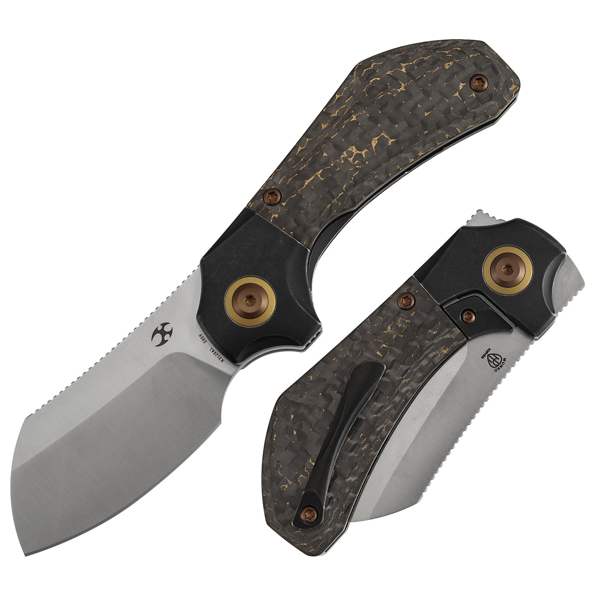 Kansept Pluto K3129A1 front view – 2.5" satin S90V drop point folding knife